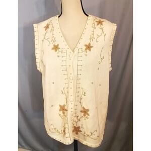 Star Blue Originals: Cream vest with gold embroidery